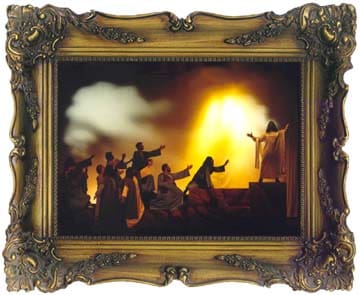A framed image of the ascension of Jesus giving us hope for eternal life with Jesus in Heaven.