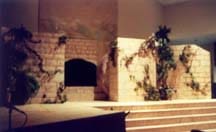 The empty tomb and stairs where Jesus taught and resurrected to give us hope.
